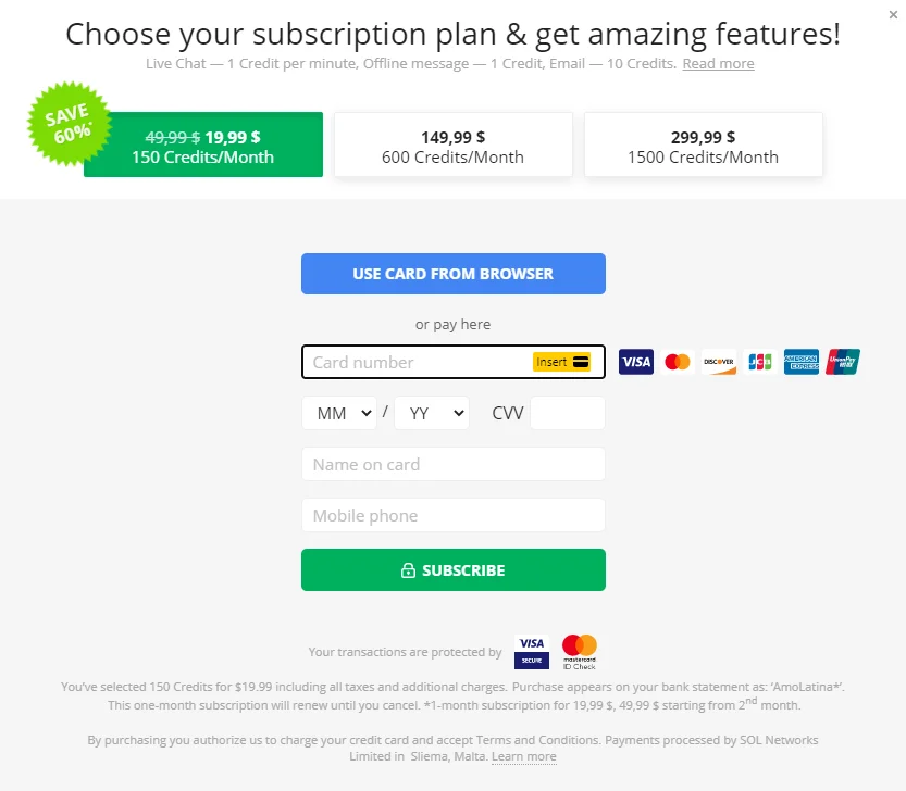 AmoLatina review price